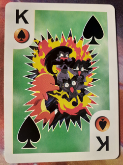 Team Rocket Charmander King of Spades 1999 Bicycle Pokemon Poker Playing Card LP - Image 1