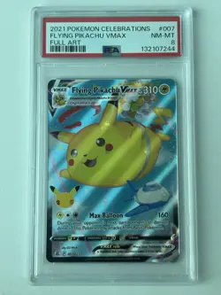 Pokemon PSA 8 Flying Pikachu VMAX 007/025 Celebrations Holo Full Art - Image 1