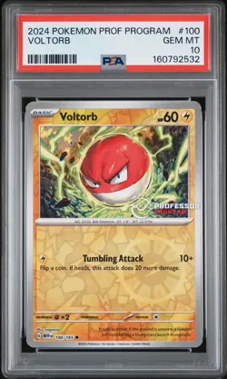 2024 POKEMON PROFESSOR PROGRAM PROMOS #100 VOLTORB PSA 10 - Image 1