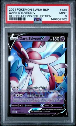 2021 Pokemon Dark Sylveon V SWSH134 Celebrations Collection PSA 9 - Image 1