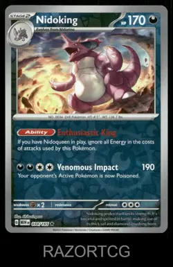 NIDOKING 034/165 R 151 POKEMON REVERSE HOLO NM/M - Image 1