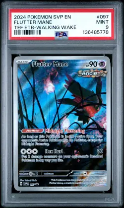 2024 POKEMON SVP EN-SV BLACK STAR PROMO #097 FLUTTER MANE PSA 9 - Image 1