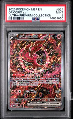 2025 POKEMON MEP EN-ME BLACK STAR PROMO #024 ORICORIO EX PSA 9 - Image 1