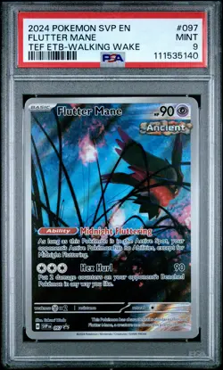 2024 POKEMON SVP EN-SV BLACK STAR PROMO #097 FLUTTER MANE PSA 9 - Image 1