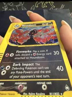 Houndoom H11 Holo Rare Aquapolis Pokemon TCG MP+ eReader - Image 3