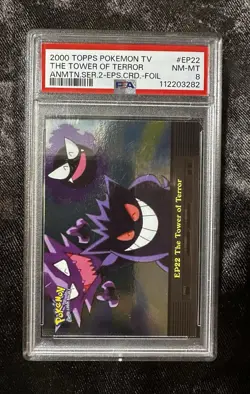 2000 Topps Pokemon TV - Animation Series 2 Foil - The Tower of Terror - PSA 8 - Image 1