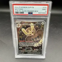 Noctowl SVP 141 Scarlet Violet Promo Pokemon Center Stamp PSA 9 Fresh Slab - Image 1