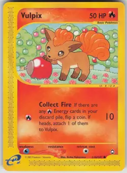 Pokemon TCG Vulpix Common Aquapolis 116/147 - Image 1