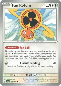 Fan Rotom 118/142 - Stellar Crown - Pokemon TCG - Mint - Image 1