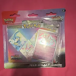 Pokemon TCG Prismatic Evolutions Tech Sticker Collection 3 Packs - Image 1