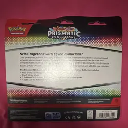 Pokemon TCG Prismatic Evolutions Tech Sticker Collection 3 Packs - Image 2
