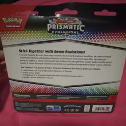 Pokemon TCG Prismatic Evolutions Tech Sticker Collection 3 Packs - Image 3