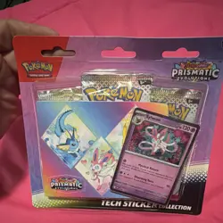 Pokemon TCG Prismatic Evolutions Tech Sticker Collection 3 Packs - Image 4