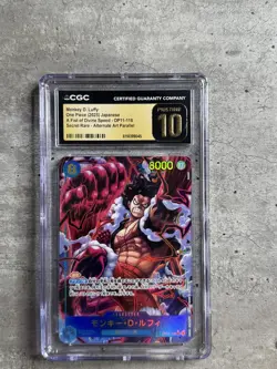 One Piece JPN Monkey D. Luffy Alt Art SEC CGC 10 Fist Divine Speed OP11-118 2025 - Image 1