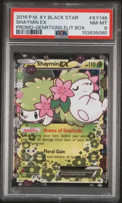 SHAYMIN EX 2016 Pokemon XY Black Star Promo #XY148 PSA 8 - Image 1