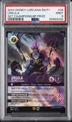 2024 DISNEY LORCANA EN P1-PROMO #38 URSULA - SEA WITCH QUEEN PSA 9 - Image 1