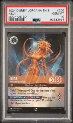 2024 DISNEY LORCANA EN 3-INTO THE INKLANDS KIDA - PROTECTOR OF ATLANTIS PSA 10 - Image 1