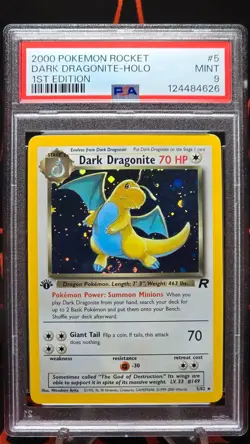PSA 9 GEM MINT Dark Dragonite Holo 5/82 1st Edition 2000 Team Rocket Pokemon - Image 2