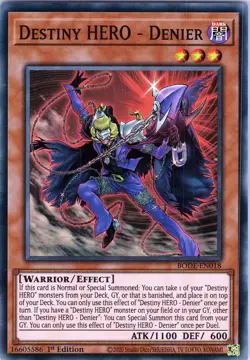 Yu-Gi-Oh! TCG - Destiny HERO - Denier BODE-EN018 - Super Rare, 1st Edition (NM) - Image 1