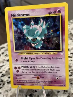 Pokemon Misdreavus Double Holo Neo Revelation 11/64 Swirl - Image 1
