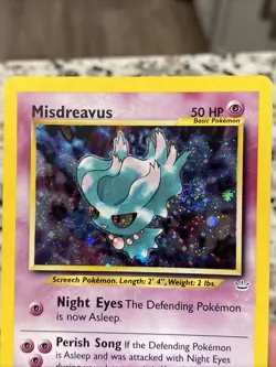 Pokemon Misdreavus Double Holo Neo Revelation 11/64 Swirl - Image 2