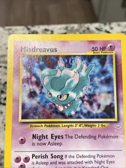 Pokemon Misdreavus Double Holo Neo Revelation 11/64 Swirl - Image 3