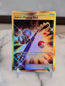 Pokemon TCG Lana's Fishing Rod (Secret) 266/236 Sm-Cosmic Eclipse Holo LP - Image 1