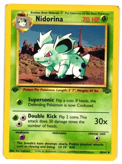 Pokemon TCG Nidorina Jungle 40/64 Regular 1st Edition DMG - Image 1