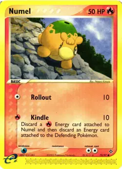 Pokemon TCG Numel 70/97 EX Dragon Common LP - Image 1