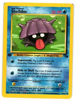 Pokemon TCG Shellder 54/62 Fossil 1st Edition LP - Image 1