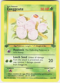 Exeggcute 52/64 Common Jungle Pokemon 1st Edition Damaged - Image 1