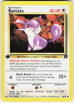 Rattata 66/82 Common Team Rocket Pokemon 1st Edition Lightly Played - Image 1