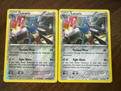 Pokemon Lucario 63/124 Fates Collide Reverse Holo And Regular Set - Image 1