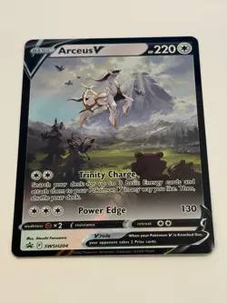 2022 Pokemon TCG English Sword & Shield PROMO SWSH204 Arceus V Holo HC22 C - Image 1