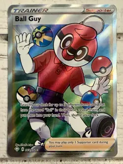 Ball Guy #65/72 Full Art Ultra Rare Holo Pokemon! Shining Fates NM/MINT!! - Image 1