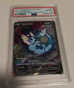 Pokemon Vaporeon v SWSH181 Premium Collection Holo Black Star Promo PSA 8 - Image 1