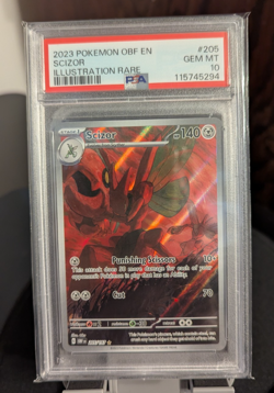 Scizor 205/197 PSA 10 Pokemon Obf En Obsidian Flames 2023 Illustration Rare - Image 1