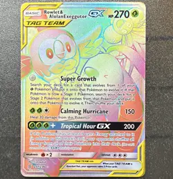 Rowlet & Alolan Exeggutor GX (Full Art) 237/236 Sm-Unified Minds Secret Holo - Image 1