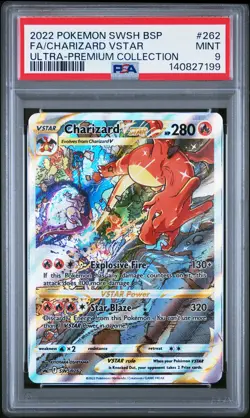 2022 POKEMON SWSH BLACK STAR PROMO #262 FULL ART/CHARIZARD VSTAR PSA 9 - Image 1