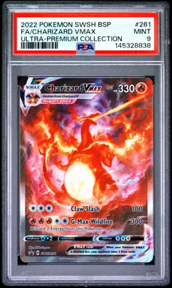 2022 POKEMON SWSH BLACK STAR PROMO #261 FULL ART/CHARIZARD VMAX PSA 9 - Image 1