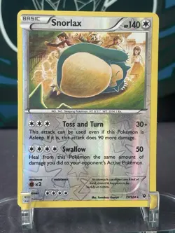 Pokemon Snorlax Fates Collide #077/124 Rare Reverse Holo Near Mint - Image 1