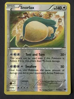 Pokemon Snorlax Fates Collide #077/124 Rare Reverse Holo Near Mint - Image 2