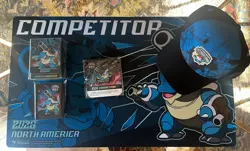 Pokemon Mega Blastoise NAIC 2026 Competitor Kit Playmat Deck Box Sleeves Hat - Image 1