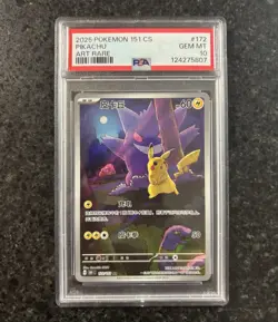 PSA10 Pokemon Card China Exclusive 151 Gengar Pikachu AR - Image 1