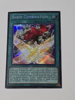 Saber Combination L26D-ENX25 Secret Rare NM Legendary Modern Decks Yugioh - Image 1
