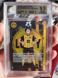 One Piece Luffy BVB Borussia Dortmund ST13-003 Promo BGS 9.5 GEM MINT 2x10 Subs - Image 2