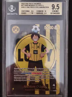 One Piece Luffy BVB Borussia Dortmund ST13-003 Promo BGS 9.5 GEM MINT 2x10 Subs - Image 3