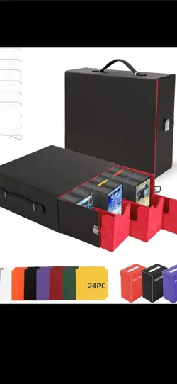 Trading Card Storage Box 2400+ Capacity 3 PP Cases Handle 24 ColoR Pokemon NEW - Image 4