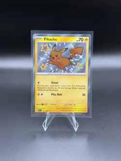 Pokemon Pikachu TCG Paldean Fates Holo Shiny Rare Card 131/091 Baby Shiny - Image 1