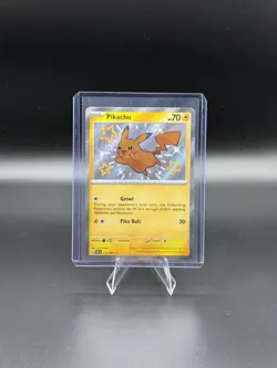 Pokemon Pikachu TCG Paldean Fates Holo Shiny Rare Card 131/091 Baby Shiny - Image 3